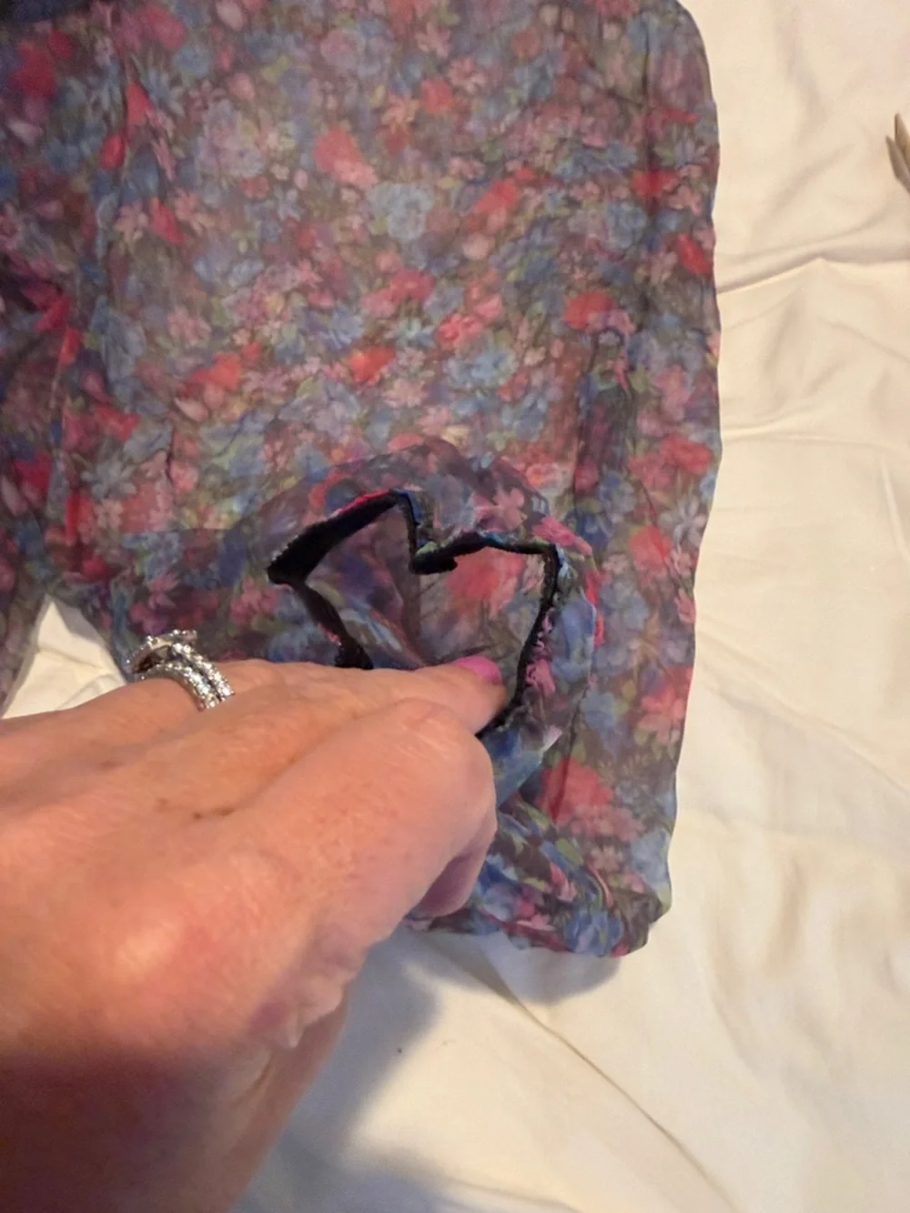 Vintage Petra Fashions Sheer Floral Lingerie‎ Lounge Set Boho Harem Pants USA M